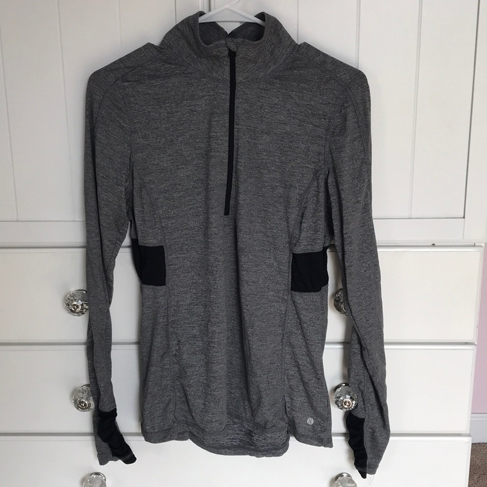Athletic long sleeve quarter zip warm up jacket